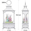 Blansong Easter Snow Globe Bunny Snow Globe Lantern with Timer,