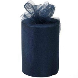 Navy Blue Tulle Wedding Decor - 6" x 100 Yards, Fabric Netting Ribbon, 4th of July, Police Support, Wreath, Garland, Veil, Streamers, Bows, Christmas, President's Day, Easter, Memorial Day