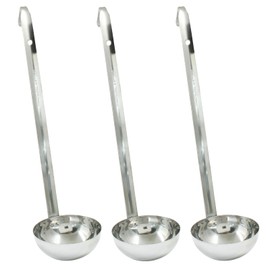 Zorfeter 3 Pcs 4 Oz Soup Ladle Set, Stainless Steel Ladles with Long Handles for Serving, Cooking, Stirring, Portioning Kitchen Restaurant Accessories