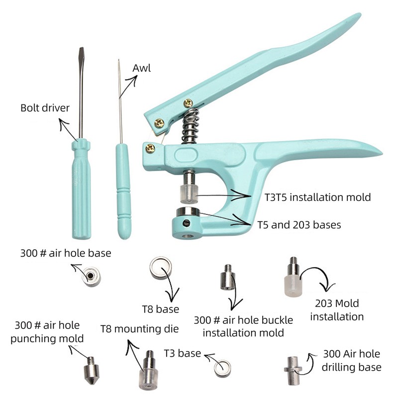 Plastic and Metal Snap Buttons with Snaps Pliers Set,300 Sets
