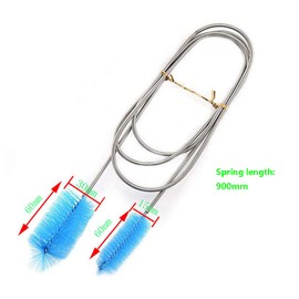 SagaSave 900mm Long Bottle Cleaning Brush, Stainless Steel Spring U-Shaped Nylon Pipe Brush Flexible Double Hose Bottle Brush Aquarium Filter Brush for Cleaning