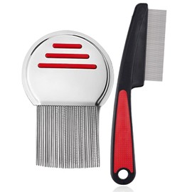 CULEB 2 Stück Professional Läusekamm für Läuse und Nissen,Effektiver Läusekamm Nissenkamm für Kinder, Erwachsene, Haustiere Edelstahl Nissenkamm Extra Fein Langlebig und Leicht zu Reinigen