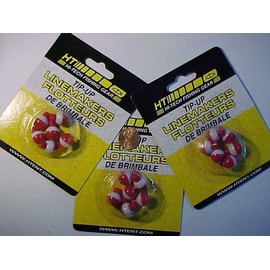 HT Enterprises 18 NEW 1/2" FISHING Tip-Up Line Markers (Red/White Snap-On Bobber ice jig rod