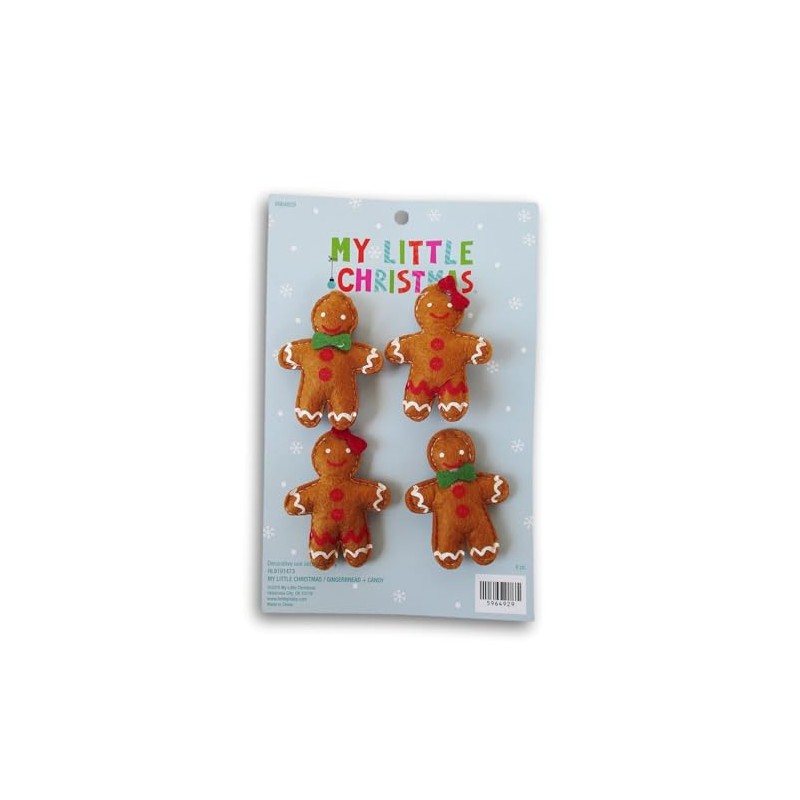 Christmas Puffy Fabric Gingerbread Ornaments - 4 Count