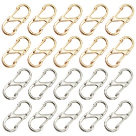 JazSwirl Anti Theft Zipper Clips, 20 Pack Alloy Gold Silver Zipper Locks for Backpacks Purses and Luggage, Travel Security Theft Deterrent Zippers Lock Clips for Bags (Gold + Silver)