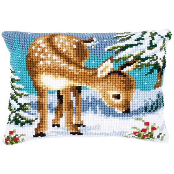Vervaco Cross Stitch Kit: Cushion: Little Deer, COTTON NA, 40 x 40cm
