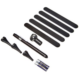 Gima - KIT Stiftleuchte mit Otoskop Delta, LED, mit Otoskop-Kopf und 3 Ohrtrichtern, Zungenspatel-Halter, Schwarz, in Aluminiumschachtel geliefert