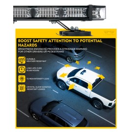 LUMENIX 72 LED Rooftop Emergency Strobe Light Bar w/Control Panel Magnetic Base Warning Flashing Beacon Caution Traffic Lightbar for First Responder Police Cop Vehicles Volunteer Patrol Trucks - Blue