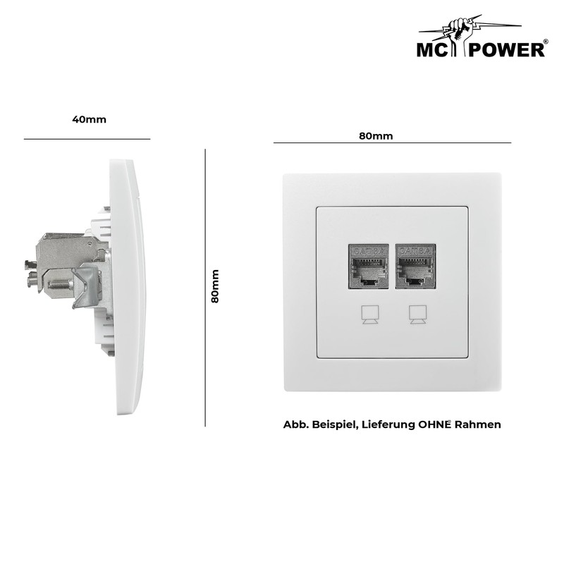 McPower Flair Network Socket | CAT6A, Flush-Mounted, Fully Shielded, 10