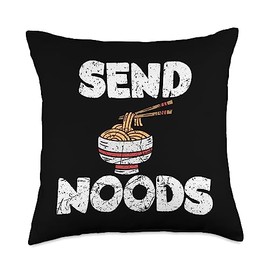 Send Noods Funny Japanese Ramen Noodle Throw Pillow