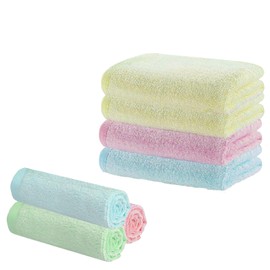 6PCS Bamboo Face Cloths, Baby Face Cloth, 25x25cm Soft Wash Cloth for Babies and Adults, Reusable Bamboo Face Cloths Flannels, Ideal for for Hands Body Facial Cleaning