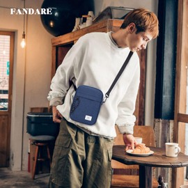 FANDARE Crossbody Bags for Girl Boy Ultra-Light Shoulder Bag Cell Phone Purse Holder One Shoulder Diagonal Cross Bag College Daypacks Hobos Satchels Bags Outdoors Travel Messenger Bag Blue