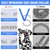 WimuPath Silver-Plated Blue Diamond Dog Collar - Cuban Style Metal