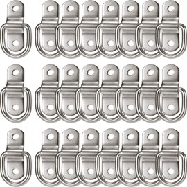 24 Pieces D-Ring Tie Down 1/4 Inch 700 Lbs D-Ring Bracket Mounting Plate for Ratchet Tie Down Straps Car Truck Bed Cargo(Silver)