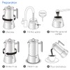Easyworkz Diego Stovetop Espresso Maker Stainless Steel Italian Coffee Machine