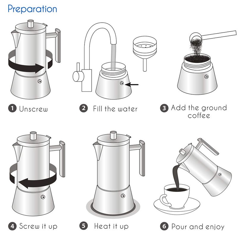 Easyworkz Diego Stovetop Espresso Maker Stainless Steel Italian Coffee Machine