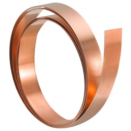 TA-VIGOR 1Pcs Copper Sheet Roll, 1000mm x 10mm x 0.5mm Pure Copper Strip Metal Foil Sheet Plate for Crafts Electrical DIY Projects