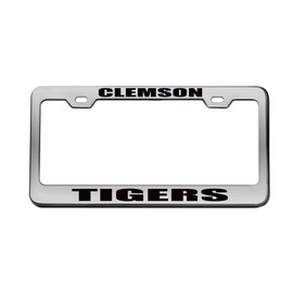Clemson Tigers Sports Team Chrome License Plate Frame Tag Black