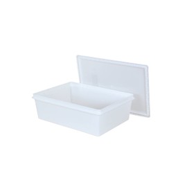 Continental Plastics Fish Tubs/Food Storage Bins 25lb 11.5" x 15.5" x 5", Pack of 10 Deep Bases with Lids