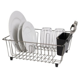 Mainstays Small Dish Drainer Rack - Chrome/Black
