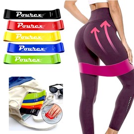 Elastic Fitness Band Set [5 Pack]: Versatile Latex Resistance Bands for Strength Training, Pilates & Yoga - 5 Different Strength Levels - Includes Handy Storage Bag