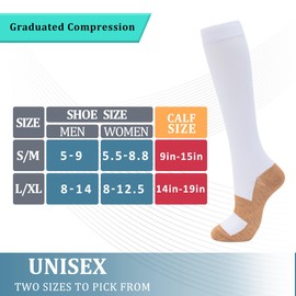 fenglaoda 6 Pairs Compression Socks for Women & Men Knee High Cute Circulation Socks for Nurse Pregnant Travel Athletic