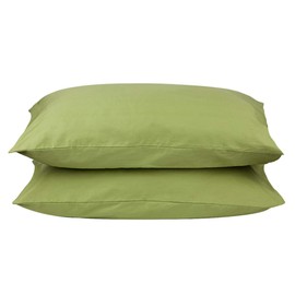 mookaitedecor 100% Cotton Olive Green Pillow Cases 2 Pack, Queen Size Large Solid Colour Light Green Decorative Pillowcase Cushion Covers for Bedroom Sofa Couch, 30 x 18 Inch/76 x 45 cm