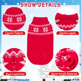 SCIROKKO Warm Winter Dog Sweater - Cold Weather Pet Clothes for Small Medium Large Dogs Indoor Outdoor, Soft Classic Knit Puppy Apparel