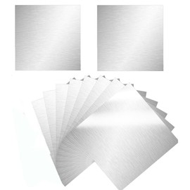 ADERTOS Aluminium Plates, 20 x 20 cm, Aluminium Sheet, 0.5 mm, Aluminium Plate, Silver Metal Plate with Protective Film, Punching Plates, Practice Plate for Model Making, Exhibition Construction, DIY