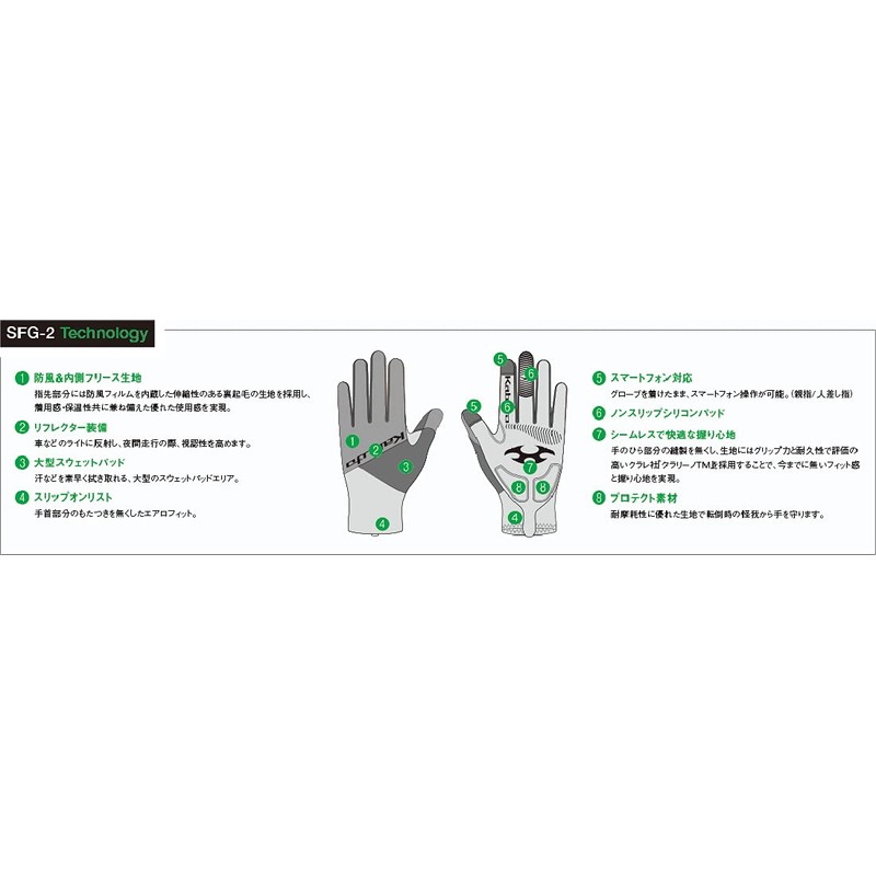 OGK KABUTO Bicycle Gloves for Spring and Autumn SFG-2 Black