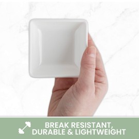 12 Pack Mini Sauce Dish 2.7", Super White, Elegant Dinnerware, 100% Melamine, Non Breakable, Durable