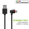 Cellet USB 90 Degree Type-C Cable 4ft Long USB C