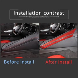 Unbranded Red Carbon Center Control Right Side Trim Accessories Kit For Corvette C8 2020+