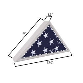 Arborishthink Large Flag Box Display Case, Military Shadow Box for Veterans Burial Flag, Solid Wood Flag Holder for Funeral and Memory, High Transparent Glass Front Flag Display Case for Burial Flag