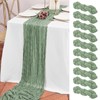 10 Pack Sage Green Cheesecloth Table Runner, 10FT Long Boho