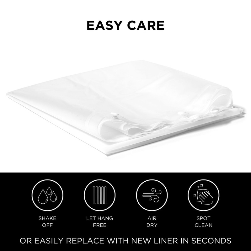 Hookless It’s A Snap! Plastic PEVA Antimicrobial Snap-in Replacement Shower