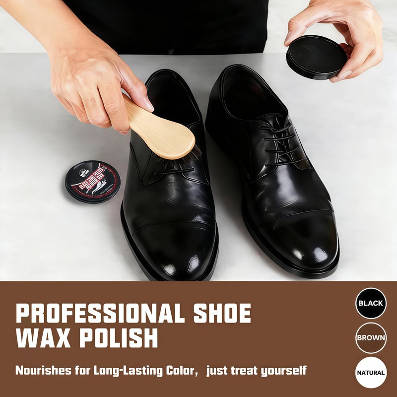 Koudecy Shoe Shine Kit for Men & Women, 16Pcs Black