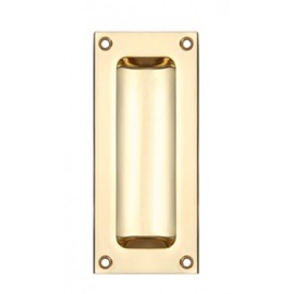 Zoo Hardware FB90 Rectangular Recessed Flush Door Pull Handle 102 x 45mm (Polished Brass)
