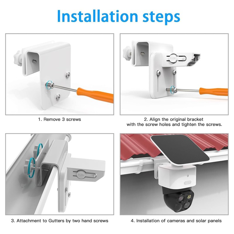 Gutter Mount Bracket Compatible with Eufy Security SoloCam S340/Eufy SoloCam