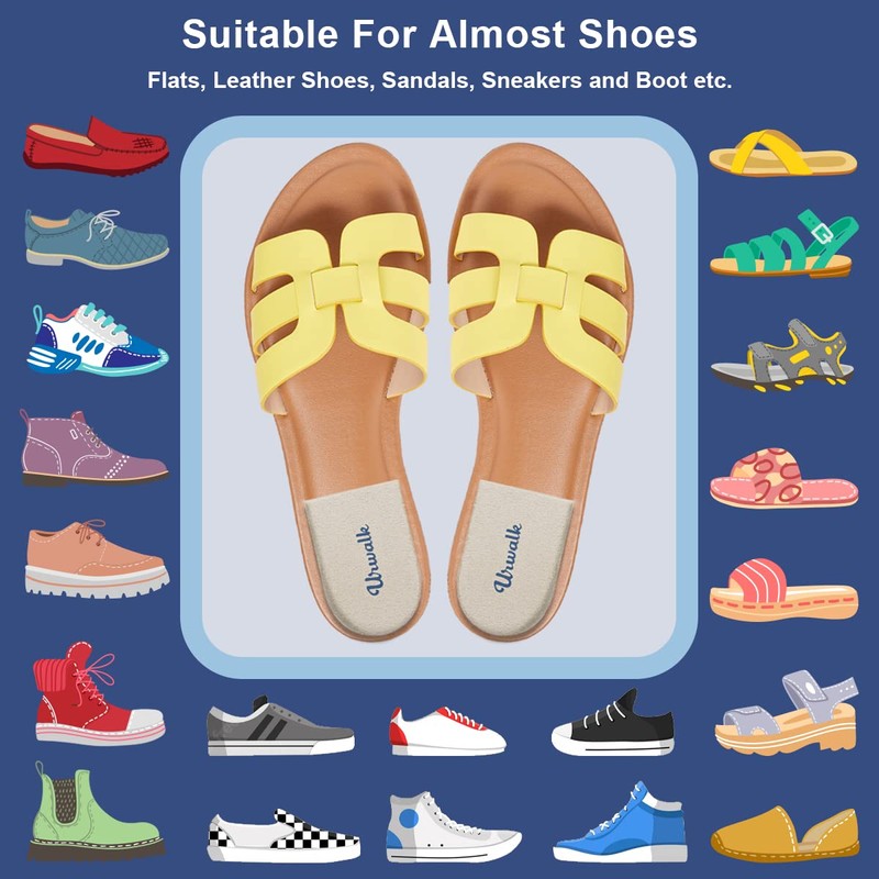 Urwalk 3 Layers Adjustable Supination & Over-Pronation Corrective Shoe Inserts,