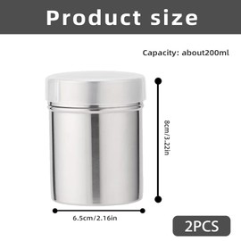 Cocoa Shaker & Icing Sugar Shaker, Flour Shaker Powdered Sugar, Practical Shaker with Lid for Cocoa, Flour, Cinnamon, More, Cappuccino, Coffee, Baking, Finely Textured Stainless Steel Strainer for