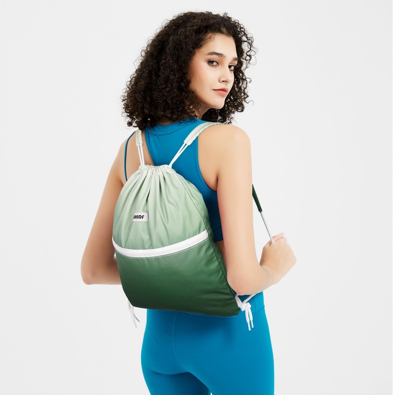 WANDF Drawstring Backpack with Shoulder Pads Sports Gym Bag Water