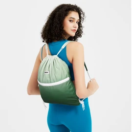 WANDF Drawstring Backpack with Shoulder Pads Sports Gym Bag Water Resistant Sackpack String Bag Cinch Bag for Women Men (Green Gradient)