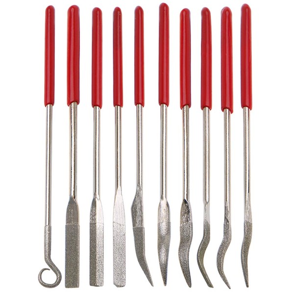 Yakamoz 10 Pcs Assorted Mini Diamond File Set Flat Needle