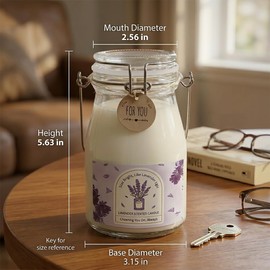 Lavender Scent Candle | 13 Oz Natural Soy Wax, Pure Cotton Wick | Burns 60-80 Hours | Aromatherapy | The Ultimate Gift for Women & Men
