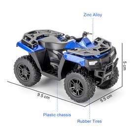 BGHSCA 1:36 ATV Off Road Vehicle Diecast Car Models Toy, Collecting Diecast Pull Back Beach Motorcycle Toy Car for Kids Boys Girls (Blue)