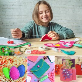 Naler 20 x 15 cm Felt Fabric Nonwoven Sheet Assorted Color Soft Squares Felt Fabric Sheets for Craft Work DIY Patchwork Sewing, 50pcs