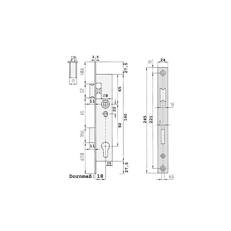 Tubular Frame Lock 1004 Cuff 24 x 245 mm Galvanised
