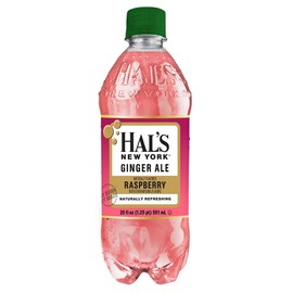 Hal's New York Raspberry Flavored Ginger Ale, Naturally Flavored, 20 Fl Oz (Pack of 24)