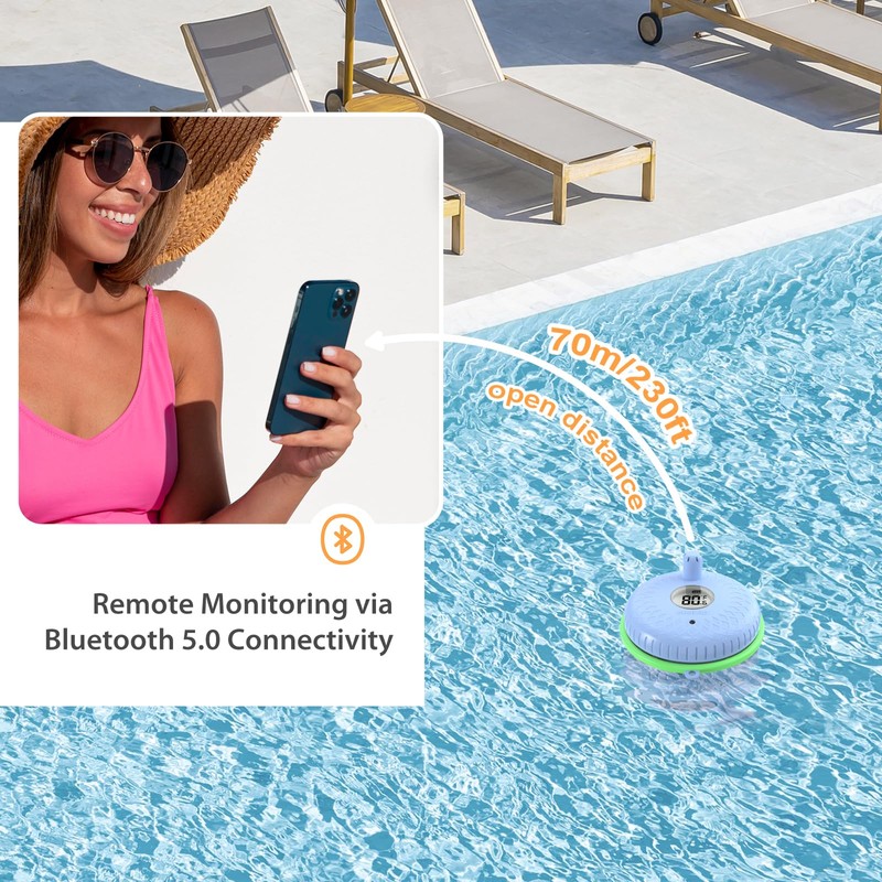 Inkbird Bluetooth Pool Thermometer, Floating, LCD Display, 230 Ft Range,